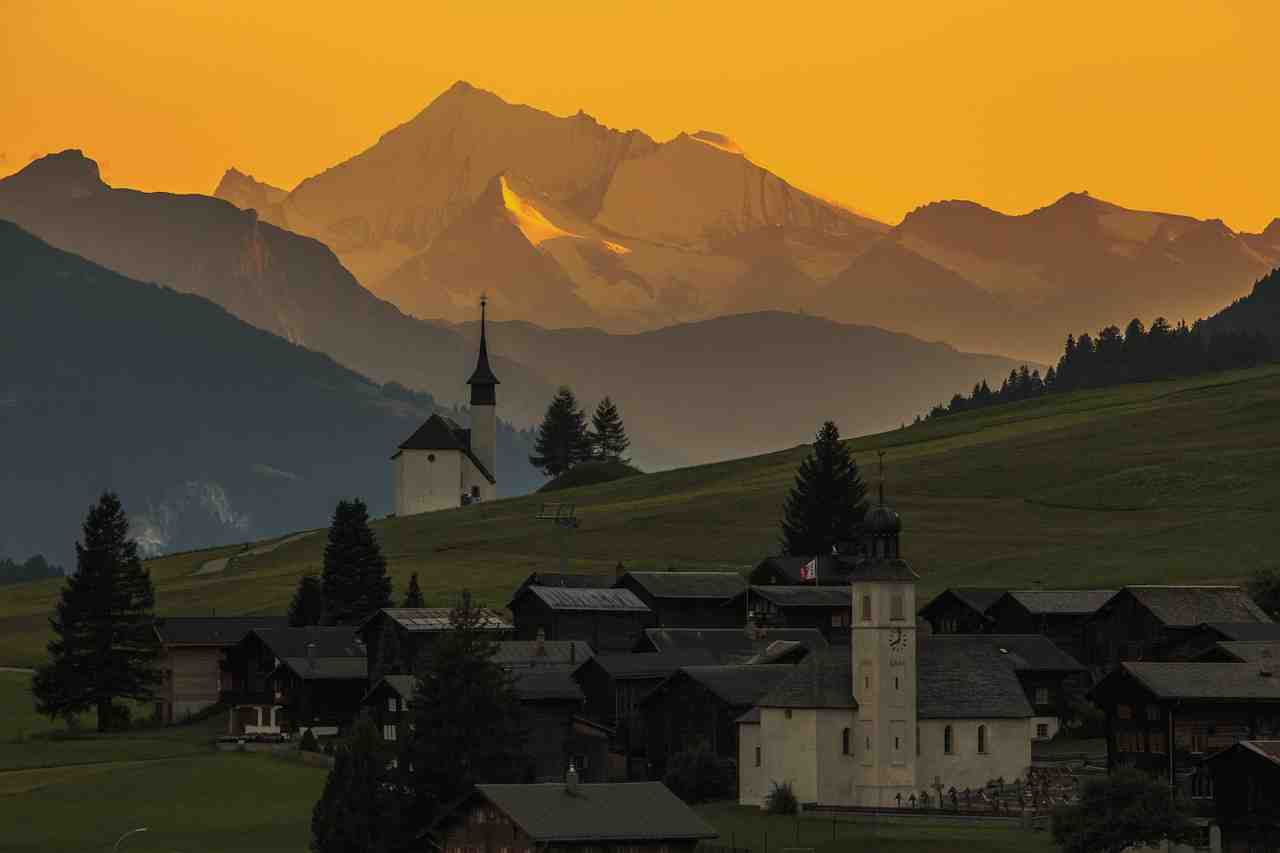 suisse, schweiz, sonnenuntergang