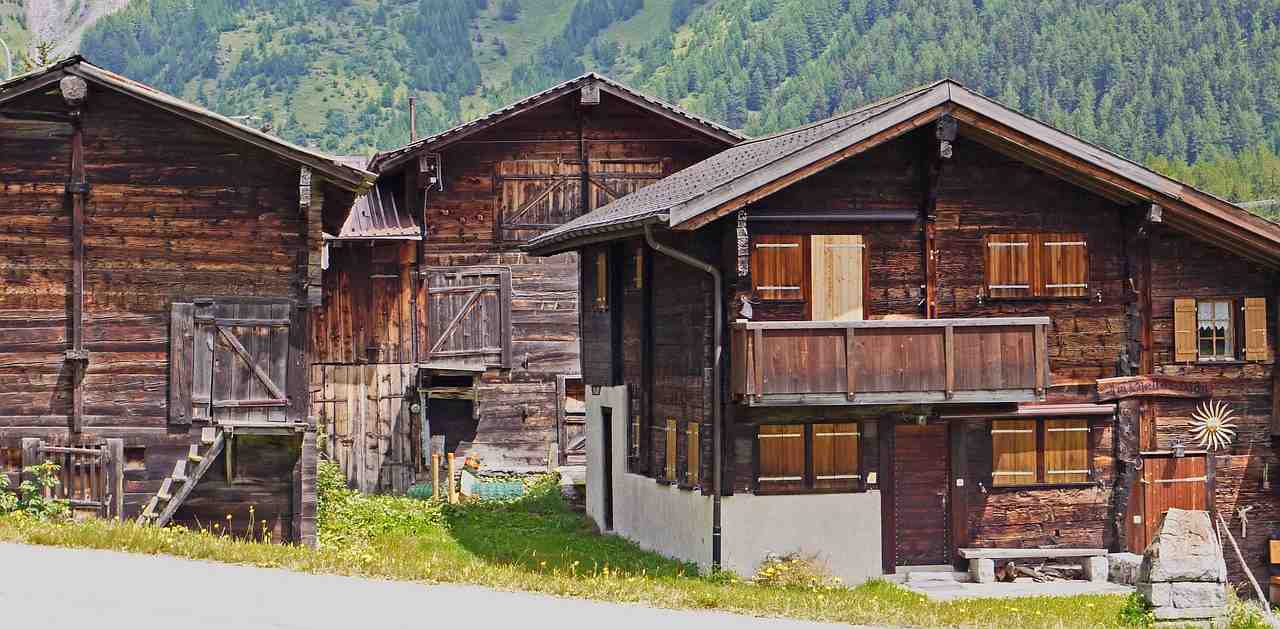 suisse, walliserhäuser, construction en bois